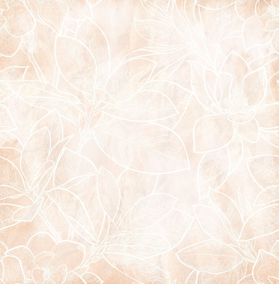 White line drawing of flowers