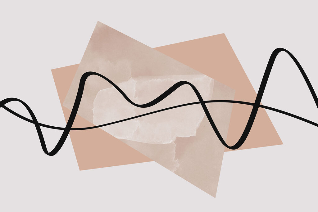 Black line on a pink and white background Black line on a pink and white background