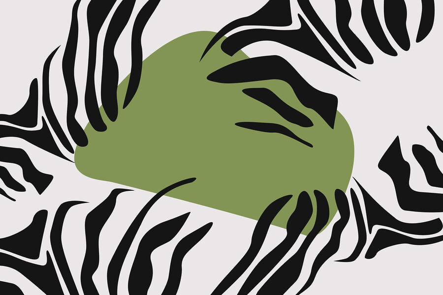 Green and black zebra stripes