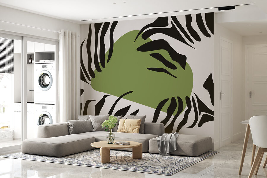 Green and black zebra stripes