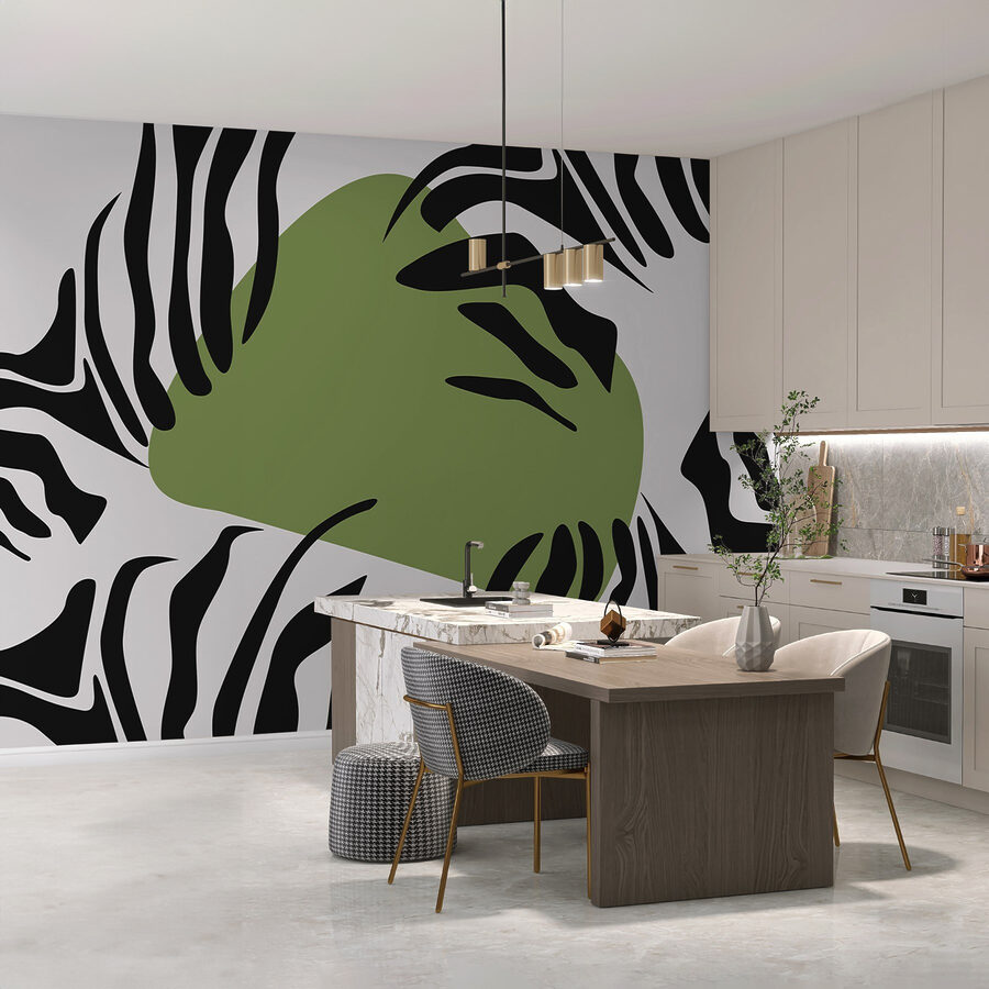 Green and black zebra stripes
