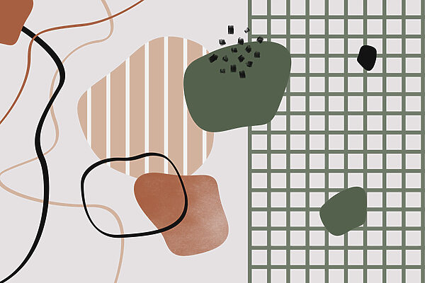 Colorful pattern with black lines and dots Colorful pattern with black lines and dots