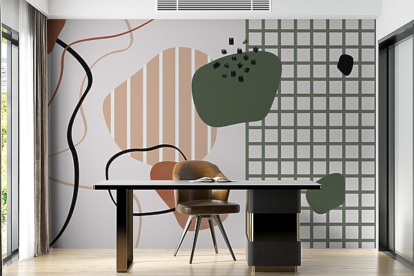 Colorful pattern with black lines and dots Colorful pattern with black lines and dots
