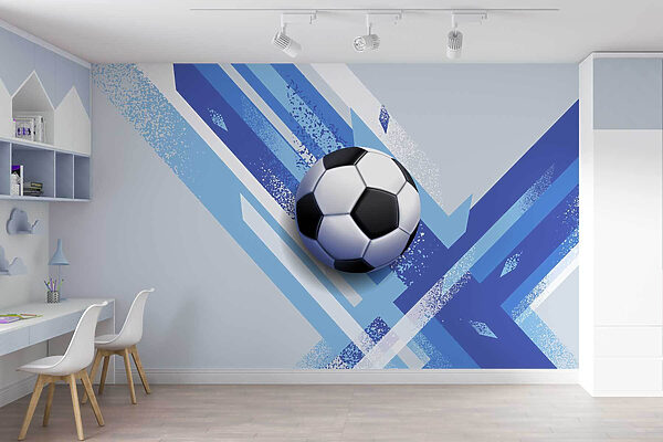 Football ball on a blue and white background Football ball on a blue and white background