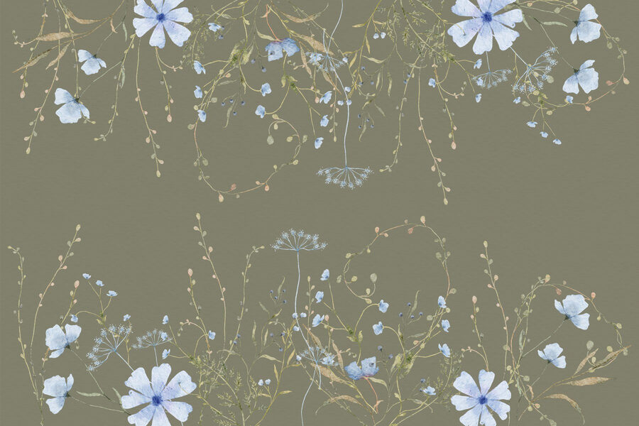 Pattern of flowers and plants