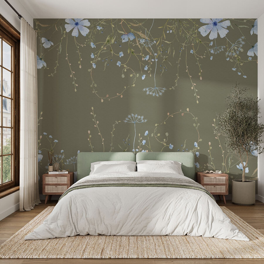 Pattern of flowers and plants