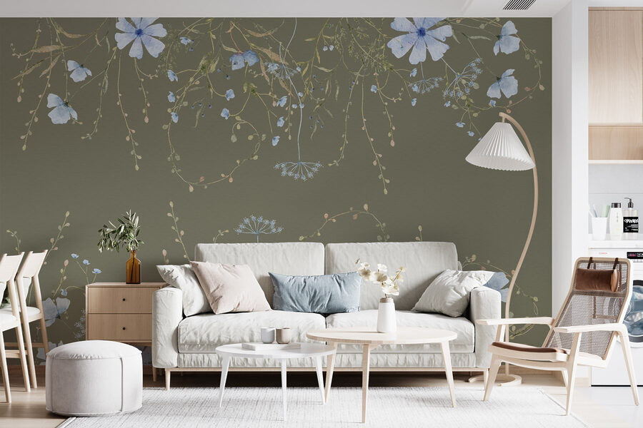 Pattern of flowers and plants