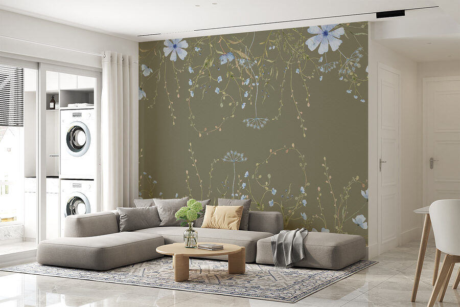 Pattern of flowers and plants