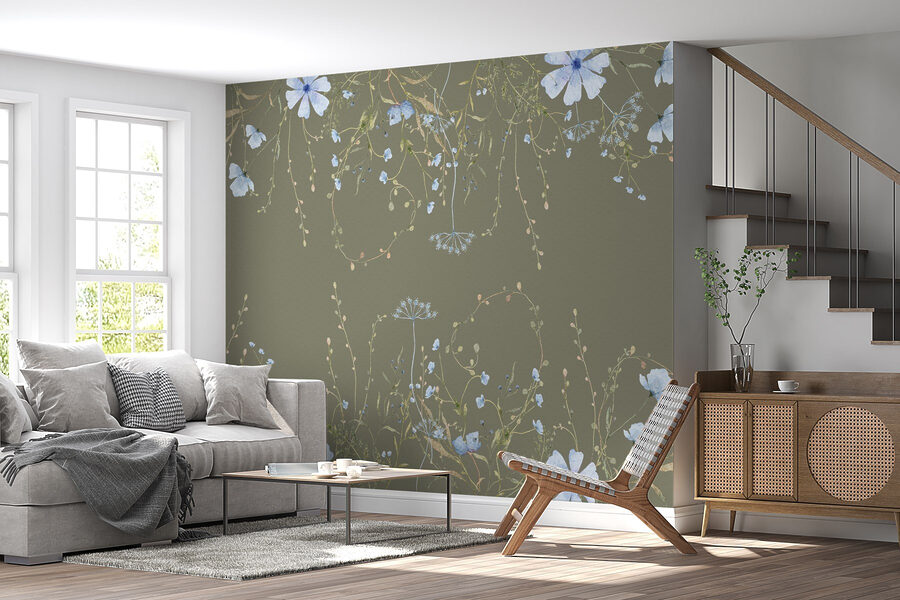 Pattern of flowers and plants