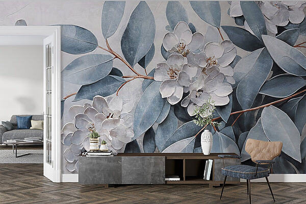 Painting of flowers and leaves w08437pig16r 600x400 - Painting of flowers and leaves
