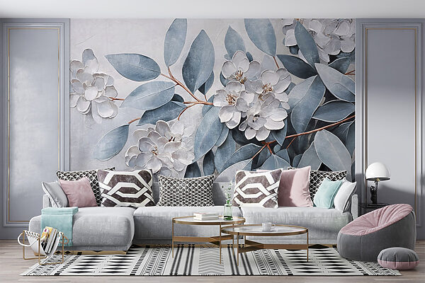 Painting of flowers and leaves w08437pig76r 600x400 - Painting of flowers and leaves