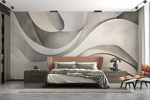 White and grey wavy shapes White and grey wavy shapes