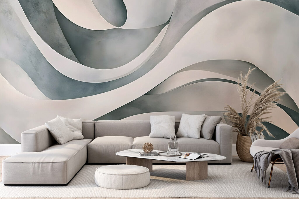 White and grey wavy lines
