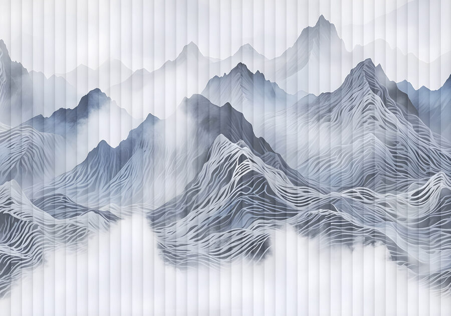 Mountain range with clouds