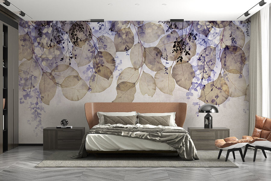 Delicate leaves in soft hues