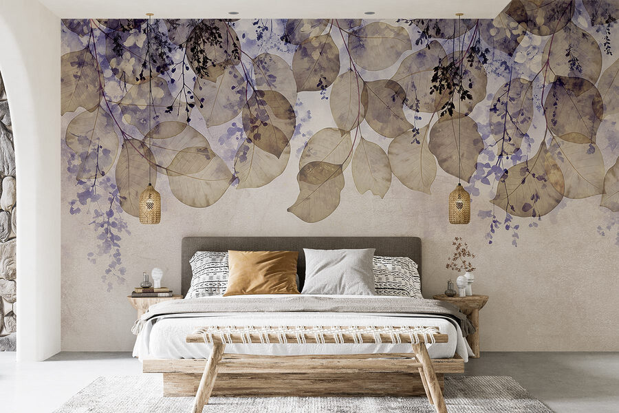 Delicate leaves in soft hues