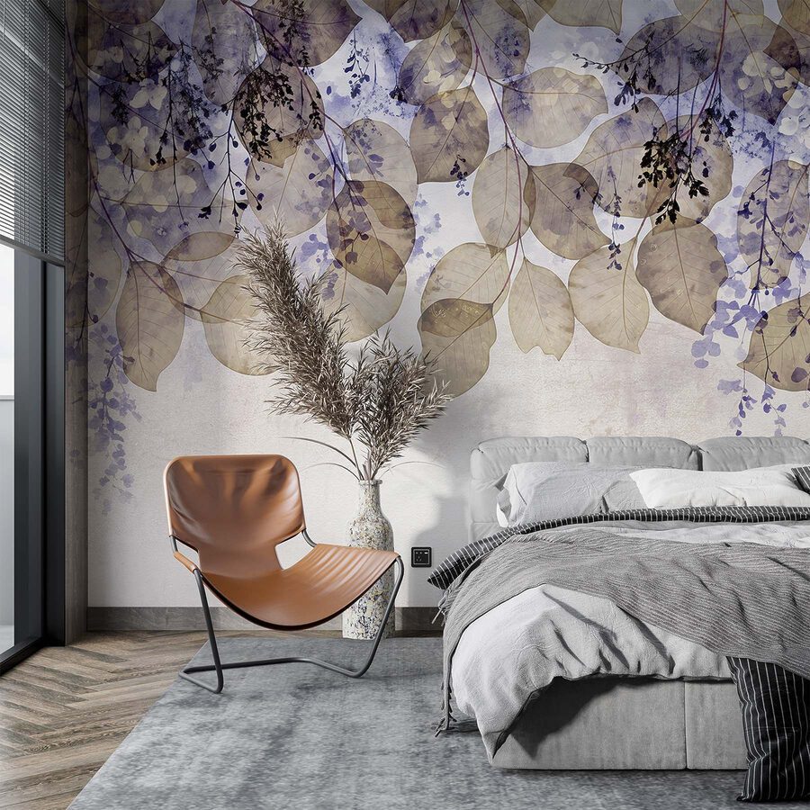 Delicate leaves in soft hues
