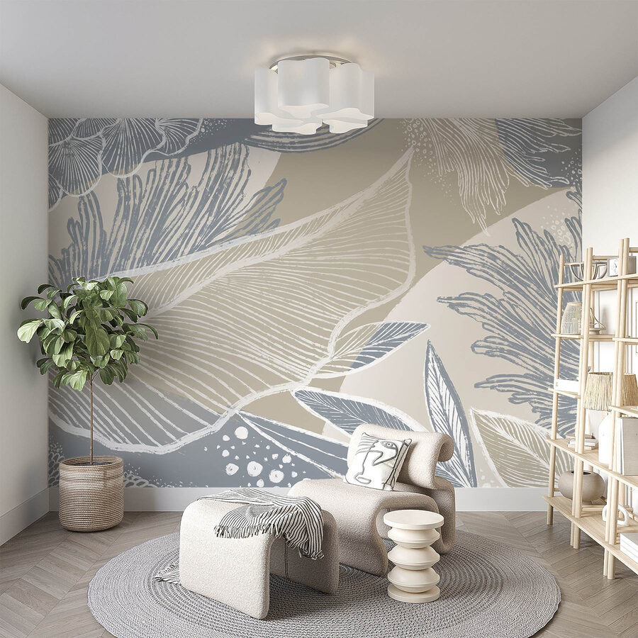 Soft hues and delicate floral patterns.