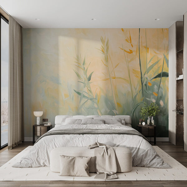Wall murals Wall murals Painting of plants and flowers (SKU: w08457)