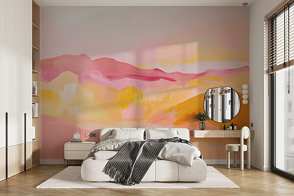 Wall murals Painting of a desert (SKU: w08458) Wall murals Wall murals Painting of a desert (SKU: w08458)