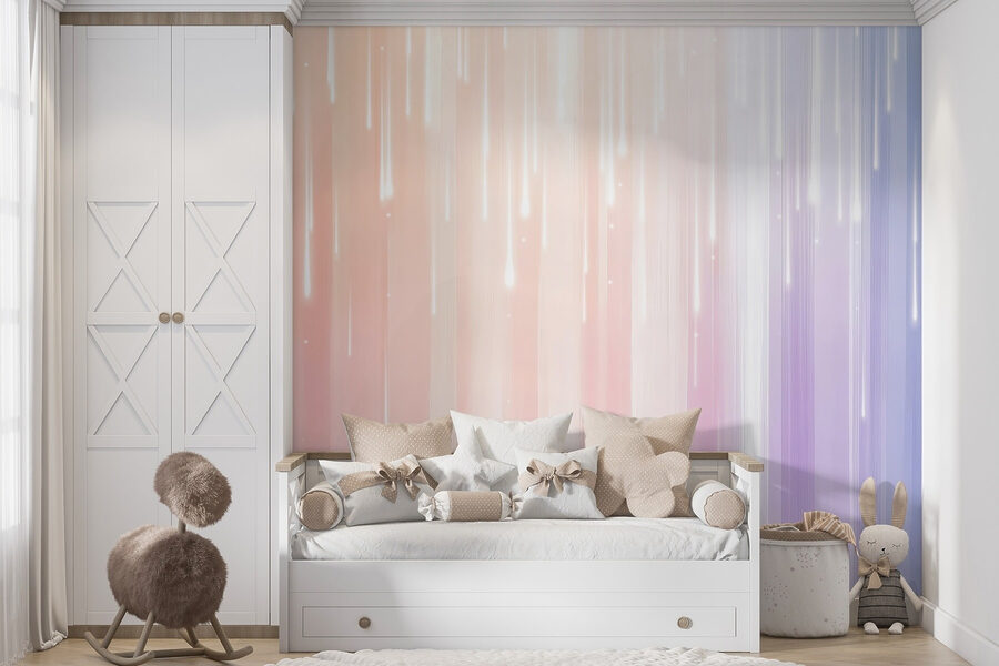 Wall murals Blurry image of a rainbow of light