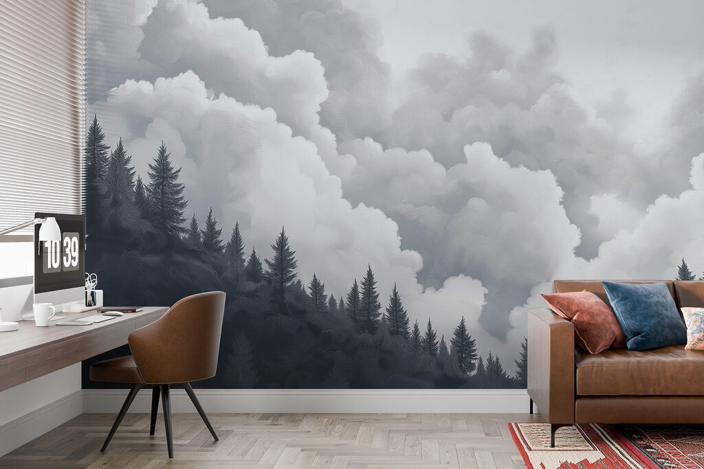 Group of trees and clouds Group of trees and clouds