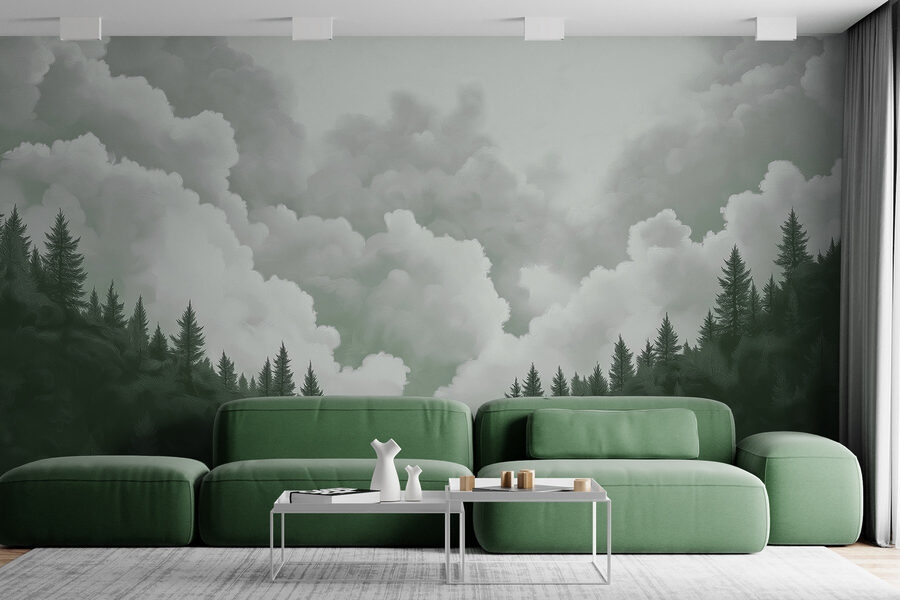 Group of trees and clouds