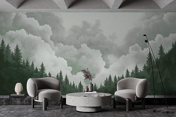 Group of trees and clouds Group of trees and clouds