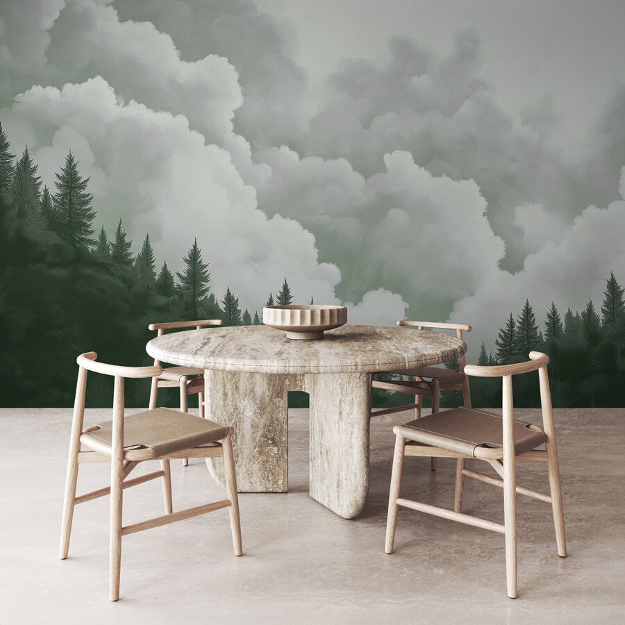 Group of trees and clouds