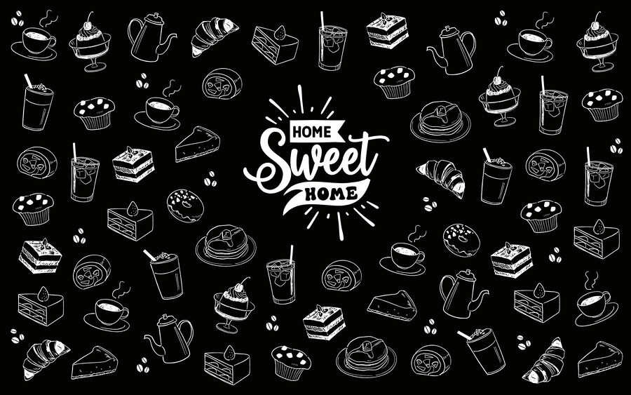 Black and white image of food