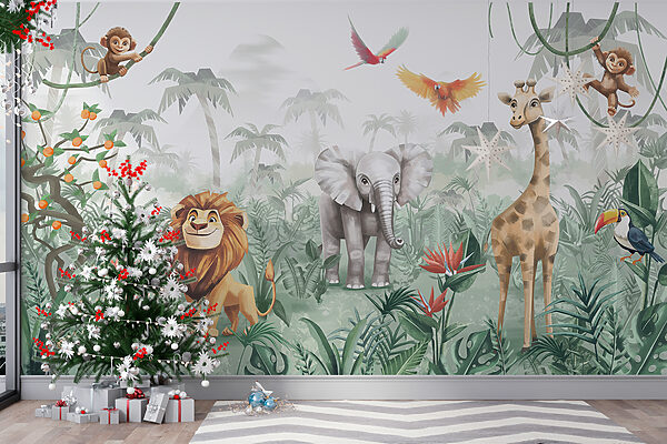 Group of animals in a jungle w02440pir5r 600x400 - Group of animals in a jungle