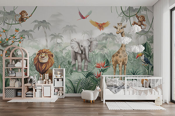 Group of animals in a jungle w02440pir85r 600x400 - Group of animals in a jungle