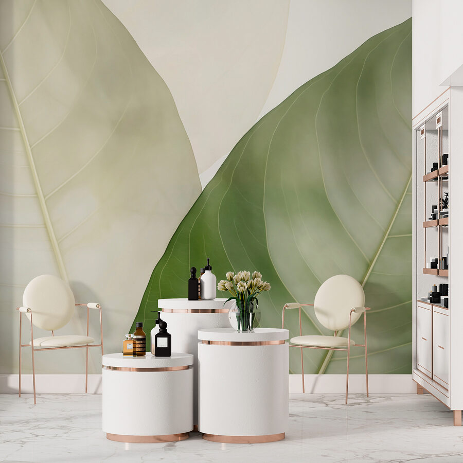 Elegant leaves in soft hues.
