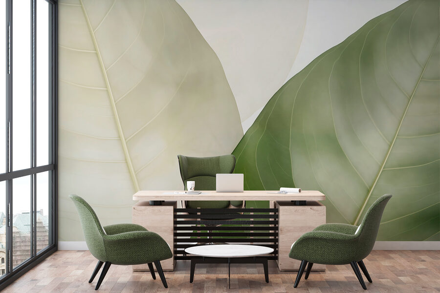 Elegant leaves in soft hues.