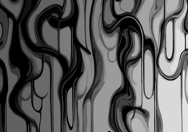 Black and white image of a swirly pattern Black and white image of a swirly pattern