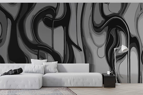 Black and white image of a swirly pattern Black and white image of a swirly pattern