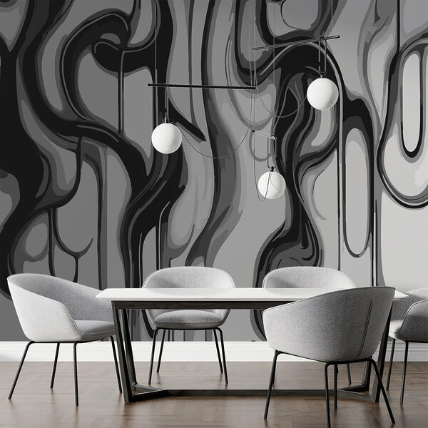 Black and white image of a swirly pattern Black and white image of a swirly pattern