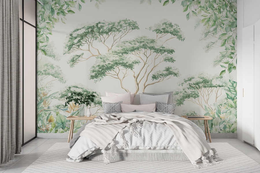 Painting of trees and plants