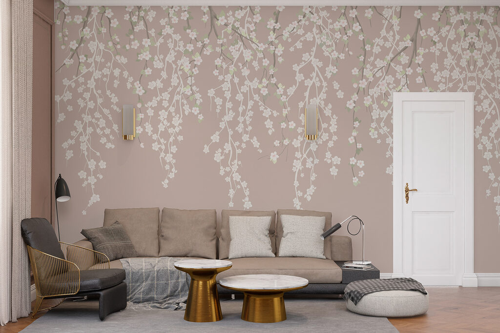 White flowers on a tree branch