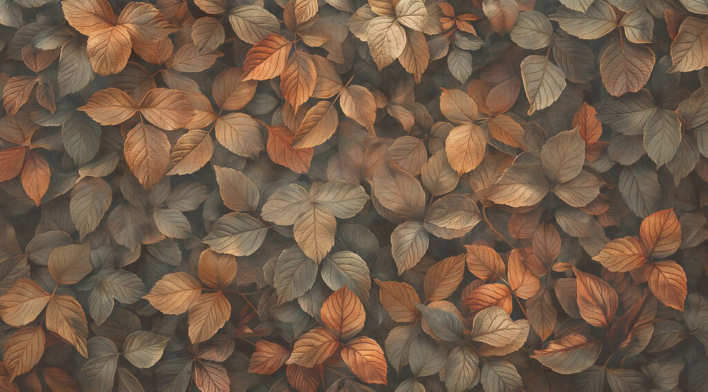 Group of brown leaves Group of brown leaves