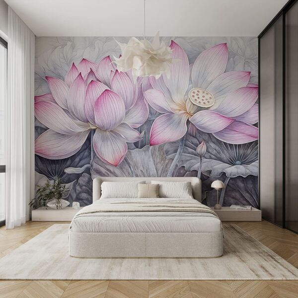 Painting of pink flowers Painting of pink flowers