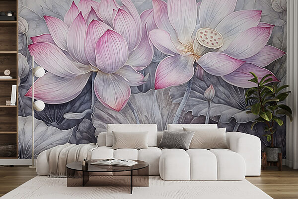 Painting of pink flowers Painting of pink flowers