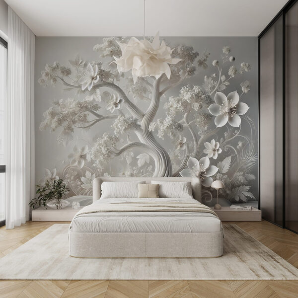 White tree with flowers White tree with flowers