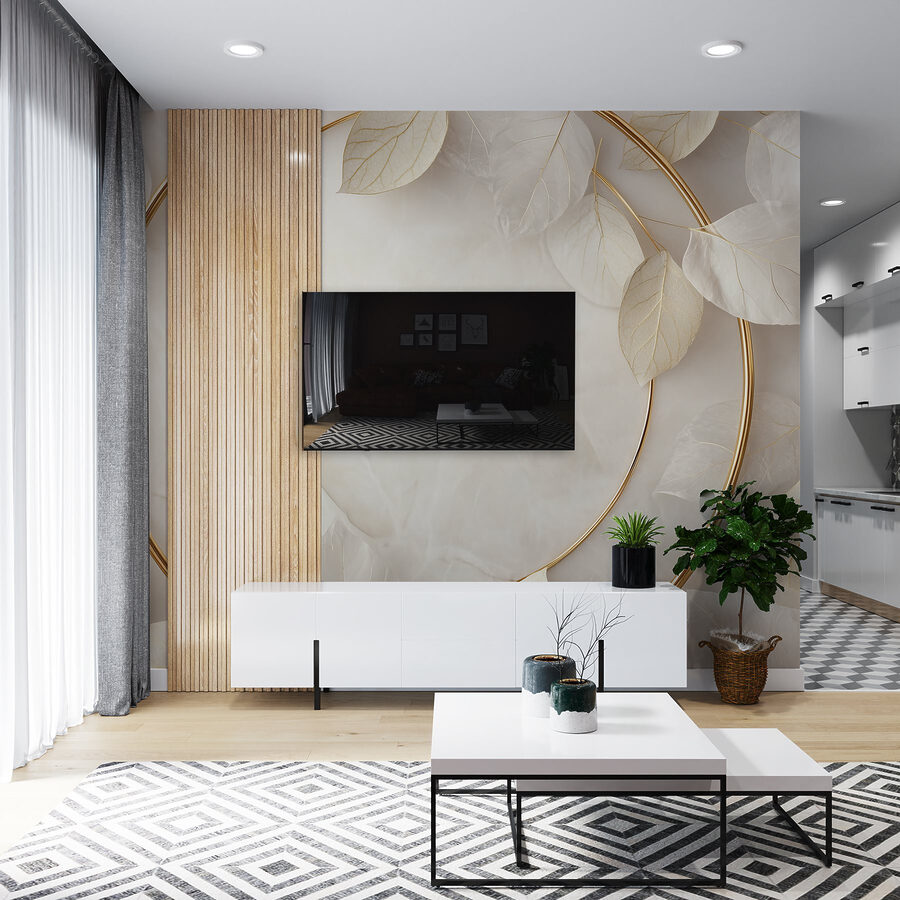 Elegant arrangement of soft leaves