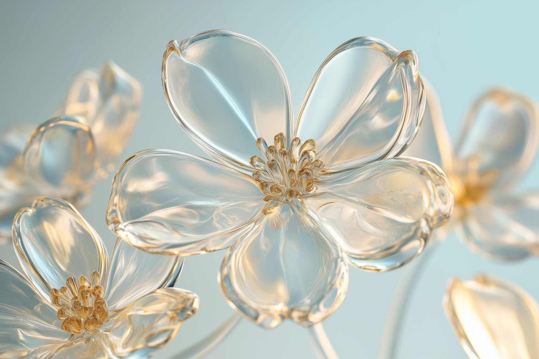 Delicate flowers in soft hues