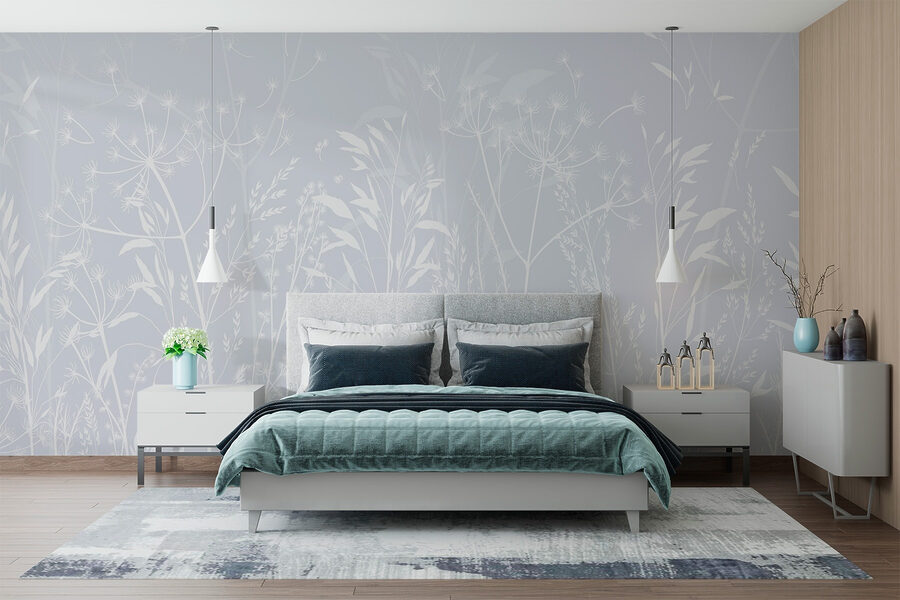 White floral pattern on a light background