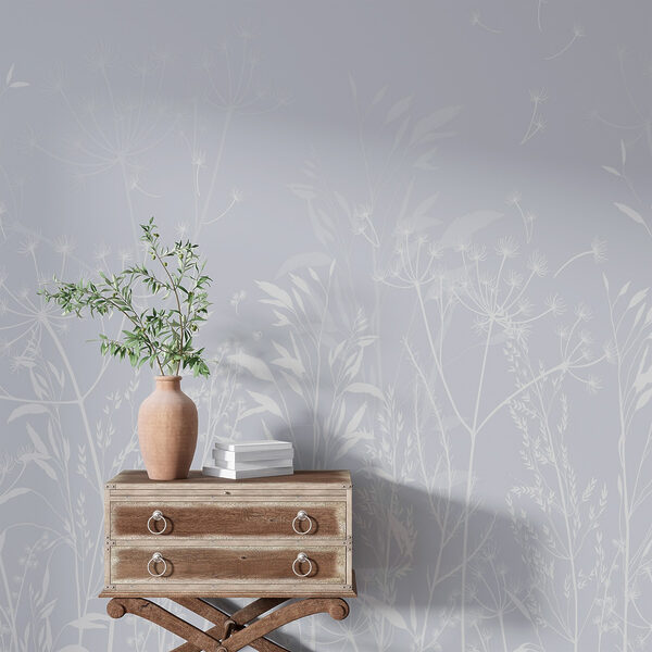 White floral pattern on a light background White floral pattern on a light background