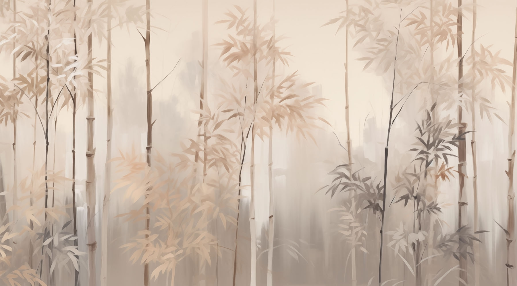 Painting of trees in fog