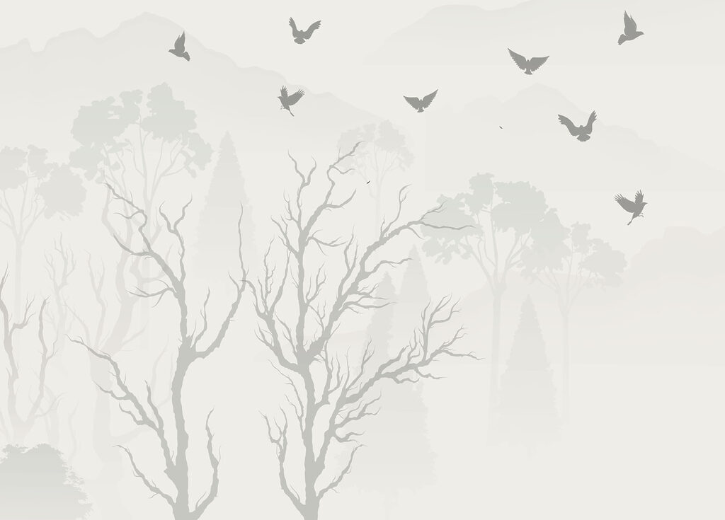 Birds flying over trees Birds flying over trees