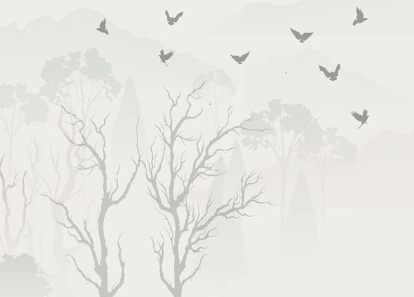 Birds flying over trees Birds flying over trees